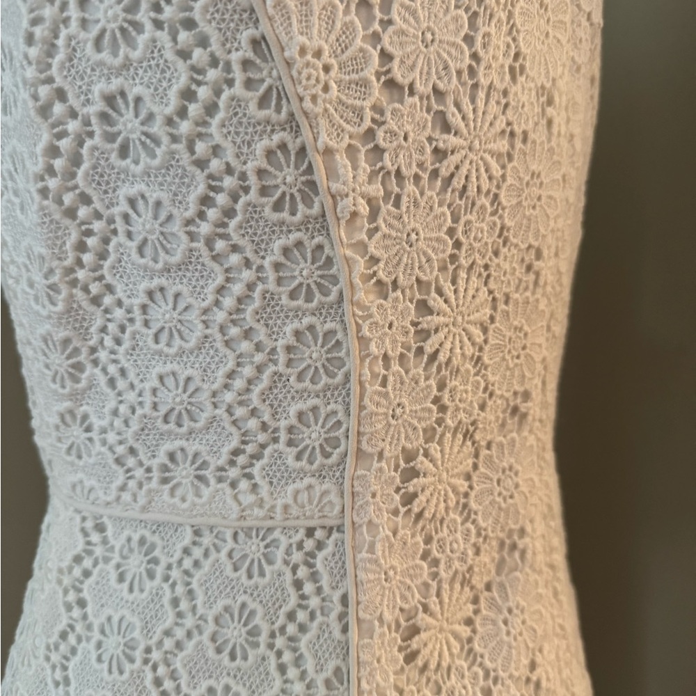 Talbots Cream Floral Lace Midi Dress